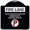 Signmission Fire Lane Emergency Access Route W/ No Parking Heavy-Gauge Aluminum Sign, 18" x 18", BW-1818-24016 A-DES-BW-1818-24016 - alternate 1